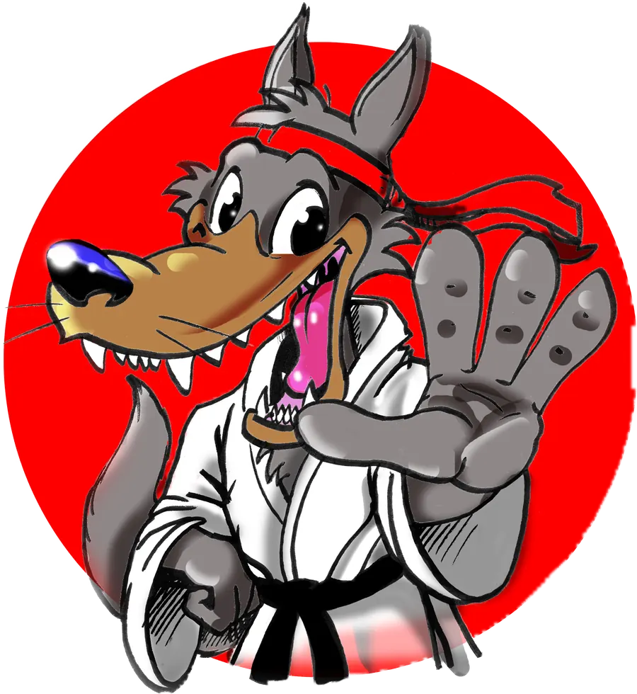 La mascotte du club, un loup judoka
